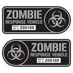 Zombie Response Vehicle Sticker Set Vinyl Decal Gun Metal Car Truck SUV Decal Badge Halloween