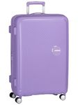 American Tourister Soundbox - Hard Shell Suitcase Large, 77 cm - Trolley Suitcase with 4 Wheels, TSA Lock, Expandable & Light, 97/110L, Lavender (Lavender)