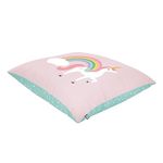 rucomfy Beanbags Printed Kids Large Square Floor Cushion Bean Bag. Perfect for Chidrens Bedroom or Play-room. Giant Plush Pillow for Child with Filling. Machine Washable - 70 x 70cm (Unicorn Castle)