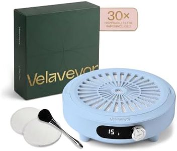 Velaveyor Nail Dust Collector, Rechargeable & Cordless 3800 RPM Low Noise Nail Vacuum Fan with LED Display, Adjustable Speed, Reusable Filter, 30 Pcs Paper, for Acrylic Nails, Salon & Home Use, Blue