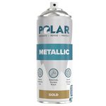 Polar Metallic Gold Spray Paint - 400ml - Multi-Purpose Use - Interior & Exterior Use - Ideal For Wood, Metal, Plastic, Ceramics & Ornaments - Quick Drying