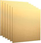 Yaocom 6 Pieces Brass Plate 6 x 6, 18 Gauge(1mm) Thickness Brass Sheet Film Attached Metal Plates for Crafting Carving Stamping DIY Handicrafts Jewelry Models Repairs Electrical Home Improvement