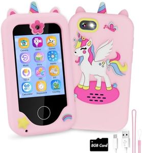 Kids Smart Phone for Girls Unicorn Gifts for Girls Age 6-8 Kids Phone with Camera Games Music Torch Habit Alarm Stories Learning Girls Toys for 3 4 5 6 7 8 Year Old Birthday Gift Ideas with 8G SD Card