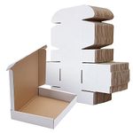 RLAVBL 12x9x2 Inches Shipping Boxes Set of 25, White Corrugated Cardboard Box for Packing, Mailing, Business