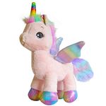 Unicorn Plush Toy,38cm/15 Unicorn Stuffed Animals for Girls and Boys ,Rainbow Unicorn Plush Doll Gift for Kids Babies Birthday Party (Pink 38cm)