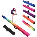 Alondy 9ft Gymnastics Balance Beam Foldable Equipment Folding for Home Gym Training (Rainblow, 9FT)