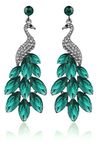 YouBella Jewellery Valentine Collection AAA Swiss Zircon Peacock Earings Fashion Earrings for Girls and Women (Green)