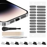 AFARER for iPhone Dust Plug, Lightning Port Plug Protector Phone Speaker Dustproof Mesh Stickers, with Cleaner Tools, Anti Dust Plugs for iPhone 14/13/12/11 Pro Max Compatible with iPhone and AirPod