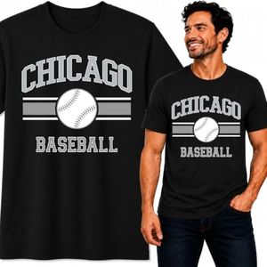 Wild Bobby Hometown Fan Team Pride Baseball Shirt Men's Graphic T-Shirt Game Day Apparel Gift, Chicago Chi, Black, 3X-Large