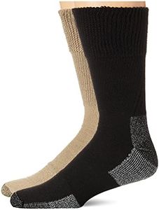 Dr. Scholl's Men s 2 Pack Non-binding Diabetes and Circulatory Odor Resistant Crew Casual Sock, Khaki/Black, 13-15 US