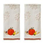 SKL Home Harvest Traditional Pumpkin Hand Towel Set, Tan