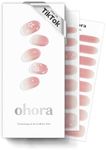 ohora Semi Cured Gel Nail Strips (N Blossom) - Nude, Ombre, Works with Any UV/LED Nail Lamps, Salon-Quality, Easy to Apply & Remove - Valentine's Day Gel Nail Wraps, Stickers, Romantic Gift Ideas