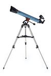 Celestron 22402 Inspire 80AZ Refractor Telescope with Built-In Smartphone Adapter - includes Two Eyepieces, 90° Erect Image Diagonal, Height-adjustable Tripod and Accessory Tray, Blue