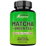 Matcha Green Tea 60 Capsules - Matcha Green Tea Tablets - Boosted with Turmeric, Acerola Cherry & Black Pepper