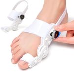 Bunion Corrector for Women & Men, Adjustable Knob Bunion Brace Splint, Bunion Relief Orthopedic Toe Straightener with Silicone Pad Comfortable & Supportive, 1PCS (White)