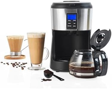 Salter EK4368 Bean to Jug Coffee Machine – Electric Coffee Grinder, 750ml Filter Coffee Maker with Reusable Filter, Digital Display with Programmable Timer, Keep Warm and Auto-Shut Off Function, Black