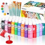 Halobios Acrylic Paint Set 50 Colors(2 fl oz/60 ml), Premium Acrylic Paints for Kids & Adults, With Fluorescent Colors & Metallic Colors for Painting, Drawing & Art Supplies, DIY Arts and Crafts