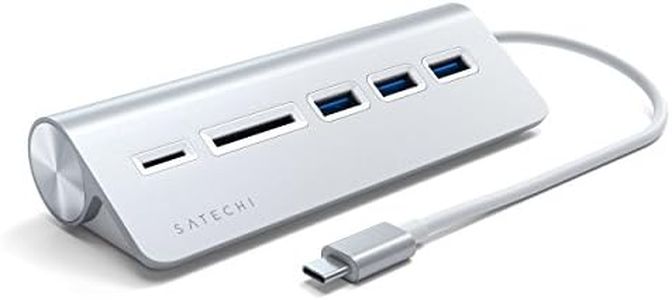 Satechi USB-C Combo Hub for Desktop - USB-A 3.0 Data Ports & Micro/SD Card Readers - Compatible with Apple Studio Display, 2021 iMac M1, 2019/2017 iMac, 2020 MacBook Pro/Air M1 (Silver)