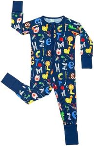 Little Sleepies Pajamas for Baby Boys & Girls, Viscose from Bamboo Baby Pajamas, Snug Sleeper, Toddler PJs, 2-Way Zipper, Alphabet Friends, Newborn