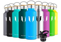 Super Sparrow Stainless Steel Water Bottle - 750ml - Vacuum Insulated Metal Water Bottle - Standard Mouth Flask - BPA Free - Straw Water Bottle for Gym, Travel, Sports