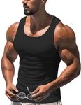 FLLSGT Men's Lightweight Athletic Sleeveless Shirt Quick Dry Weightlifting Workout Running Gym Muscle Shirt (Black XX-Large)