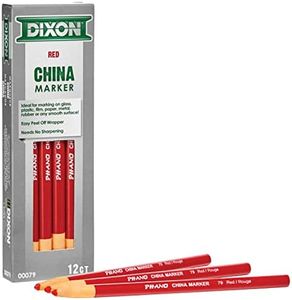 Dixon Industrial Phano Peel-Off China Marker Pencils, Red, 12-Pack (00079)