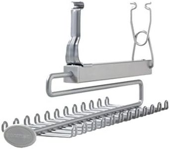 ClosetMaid 78060 Sliding Tie & Belt Rack for Wire Shelving, Satin Chrome, 7x4.5x15.5 inch