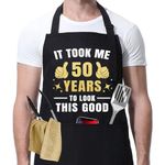 40th 50th 60th Birthday Gifts for Women Men, Funny Apron for Men,40th 50th 60th Happy Birthday Decorations for Grilling Baking