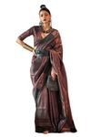 Jaanvi Women's Indian Banarasi Silk Zari Work Saree With Unstitched Blouse Piece(copper-black) (Diwali Special)