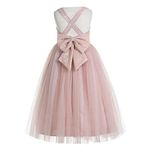 ekidsbridal Crossed Straps A-Line Toddler Flower Girl Dresses Pageant Dresses 177, Blush Pink, 10