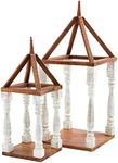 Mud Pie Baluster Lantern Set, Brown