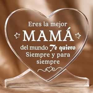 Niyewsor Regalo Madre, Regalo Mamá Corazón Placa Acrílica, Regalos Cumpleaños Madre, Regalos Originales para Madre, Regalos Día de la Madre Navidad para Mamá