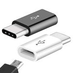 USB C to Micro USB Adapter, USB Type C (male) to Micro USB (female), Micro USB to USB-C Data Transfer, Compatible with Galaxy S8, S8+, S9, MacBook, iPad Pro 2018, LG V20 G5 G6 and More