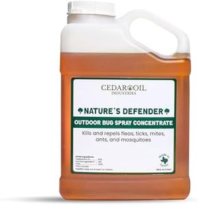 Nature's Defender Outdoor Pest Control Spray All-Natural Cedarwood Oil Formula for Mosquitoes, Ticks, Fleas, and Ants Safe for Pets, Kids, & Plants 128 oz (1 Gal) Concentrate Treats 160,000 Sq. Ft