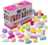 Mini Animal Squishy Pack - 40 Pieces Random Mochi Squishies Party Favor Fidget Toys for Kids - Cute and Soft Squeezable Stress Reliever for Children -party bag toys- party bag fillers for kids