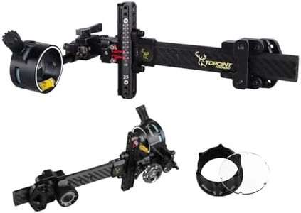 Compound Bow Sight Carbon Fiber Bar Micro Adjustable Bow Sight T Shape Single Pin Target Sight (Bow Sight with 4X Lens)