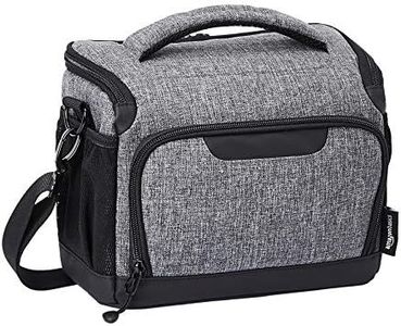 Amazon Basics Compact Camera Shoulder Bag for SLR/DSLR with Waterproof Rain Cover - 10 x 9 x 4 Inches (Gray)