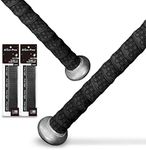 ALIEN PROS Bat Grip Tape for Baseball 1.1 MM (2 Pack, Black) - Precut and Pro Quality Bat Tape - Wrap Your Bat for an Epic Home Run - Replacement for Old Baseball bat Grip