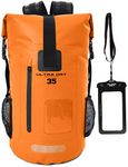 Premium 35L Waterproof Dry Bag Backpack, Sack with Phone Dry Bag, Perfect for Boating/Kayaking/Canoeing/Fishing/Rafting/Swimming/Camping/Snowboarding (35 L, Orange)