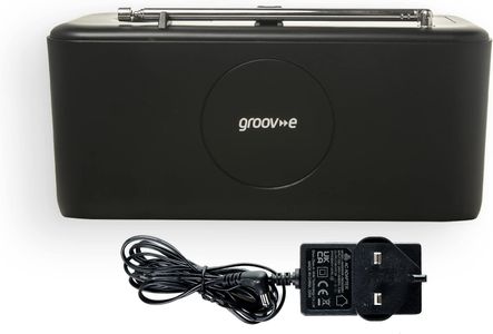 Groov-e Zeus DAB/FM Clock Radio – Bluetooth, Wireless & USB Charging, Dual Alarm, 60 Presets, Black
