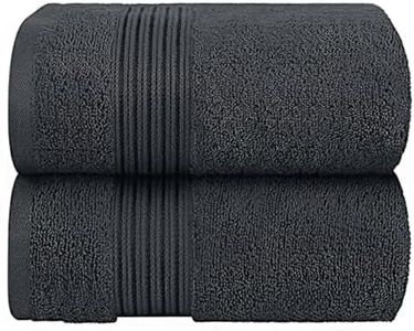 Westlane Linens 100% Cotton 550 GSM Premium Jumbo Bath Sheet (90x160cm, 2 Pack) - Ring Spun Bath Towel - Highly Absorbent Quick Dry Super Soft Hotel Quality Extra Large Bathroom towels (Charcoal)