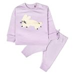 ARIEL Cotton Clothing Sets for Baby Boys & girls - Unisex Clothing sets Full Sleeve T-shirt & Pant (Prpl Cat_3-4 Years)