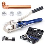 IBOSAD Copper Tube Fittings Hydraulic Pipe Crimping Tool with 1/2",3/4" and 1" Jaw Copper Pipe Propress Crimper Pressing Pliers