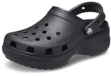 Crocs Women's Classic Platform Clog W Clogs, Black, 6 UK