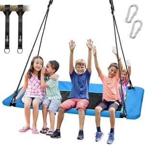 Trekassy 700lb Giant 60" Platform Tree Swing for Kids and Adults Waterproof 2 Hanging Straps (Blue)