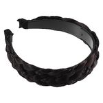 APSAMBR-Synthetic Hair Braided Headband Pearls Wide Plaited Braids Hair Band Stretchy Hairpiece for Women and Girls