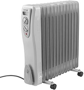 AMOS 3000W Electric Oil Filled Radiator Heater 3kw 13-Fin Portable Thermostat Heating Appliance with 3 Heat Settings, Safety Shut Off, and Power Indicator Ligh