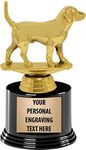 Crown Awards Dog Trophies with Custom Engraving, 5.5" Personalized Gold Beagle Dog Show Trophy On Deluxe Round Base 1 Pack Prime