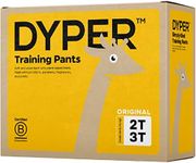 DYPER Toddler Potty Training Pants Girls & Boys Size 2T-3T, Honest Ingredients, Day & Overnight, Made with Plant-Based* Materials, Hypoallergenic for Sensitive Skin, Unscented