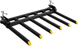 YITAMOTOR Clamp on Debris Forks Fits 60'' Bucket, 4000 lbs Heavy Duty Quick Attach Pallet Debris Fork for Tractor Loader Skid Steer